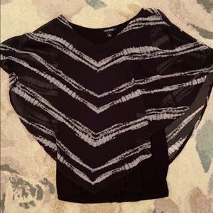 Woman’s tank with sheer tie dye overlay